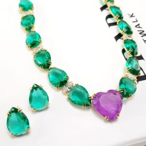 Conjunto Cristal Verde Pedra Fusion
