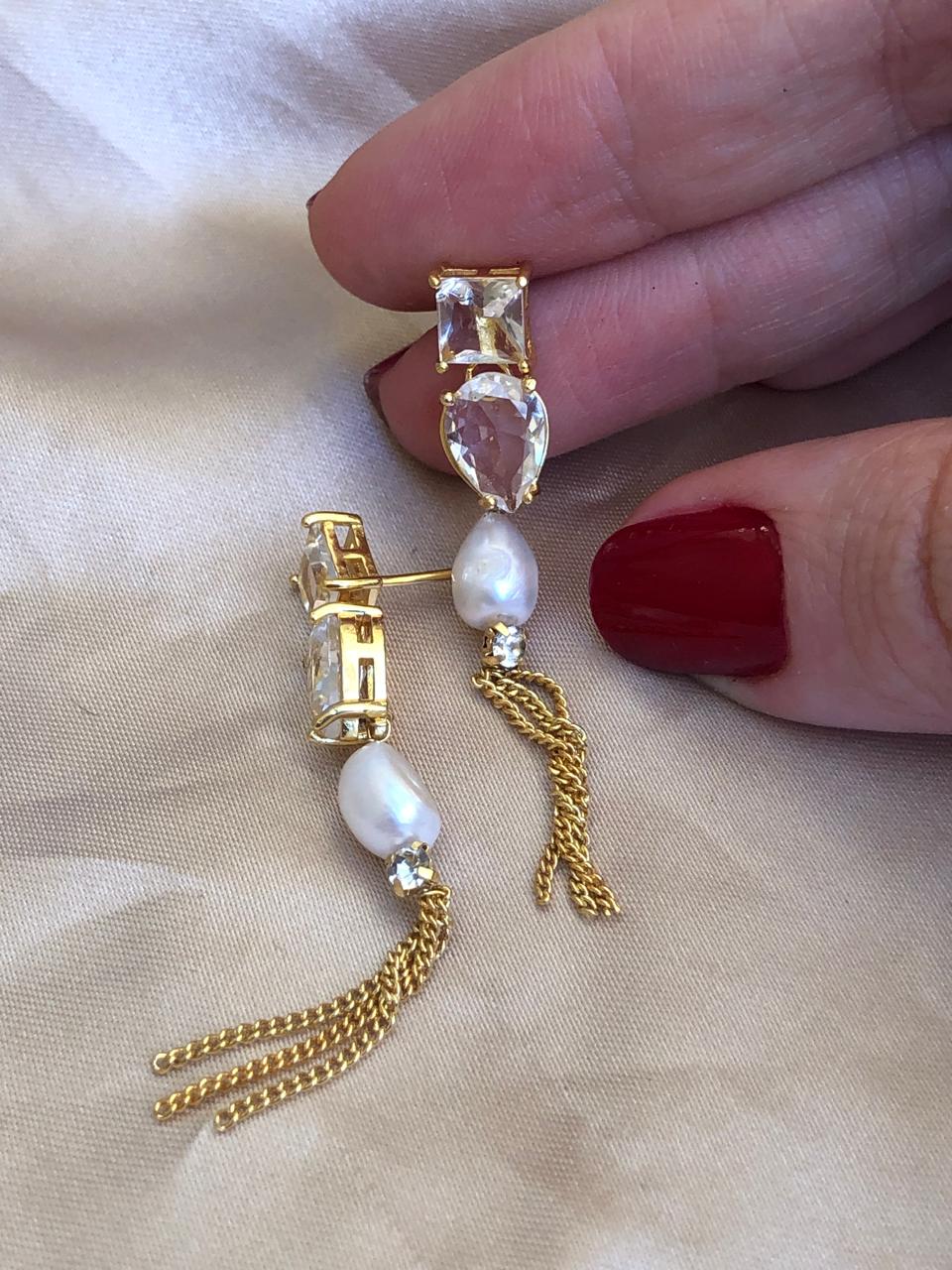 Brinco Zirconia Perola shell - Imagem 4