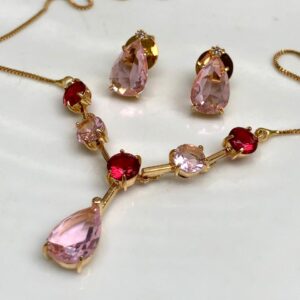 Conjunto Rosa Cristal Rubelita