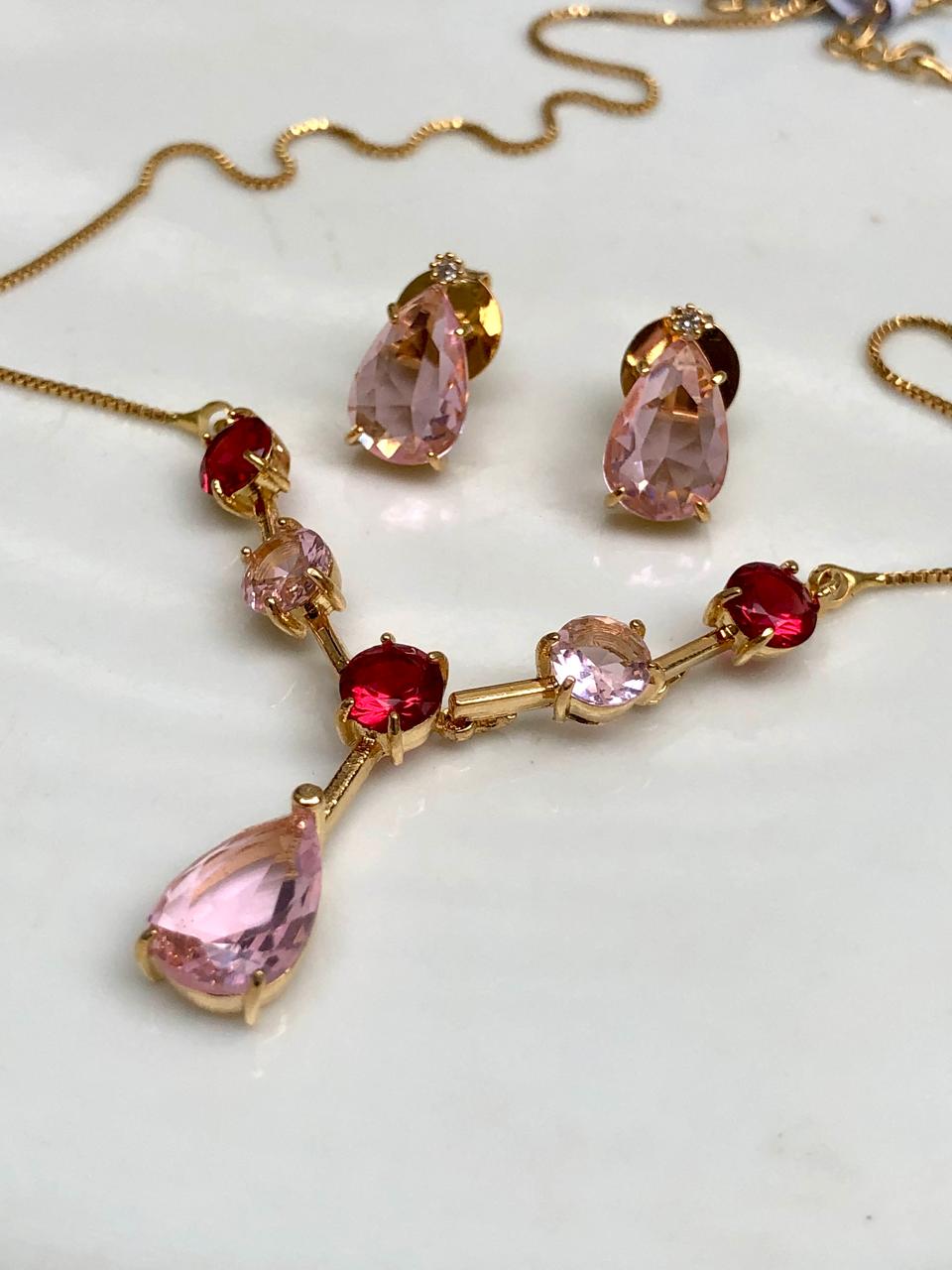 Conjunto Rosa Cristal Rubelita