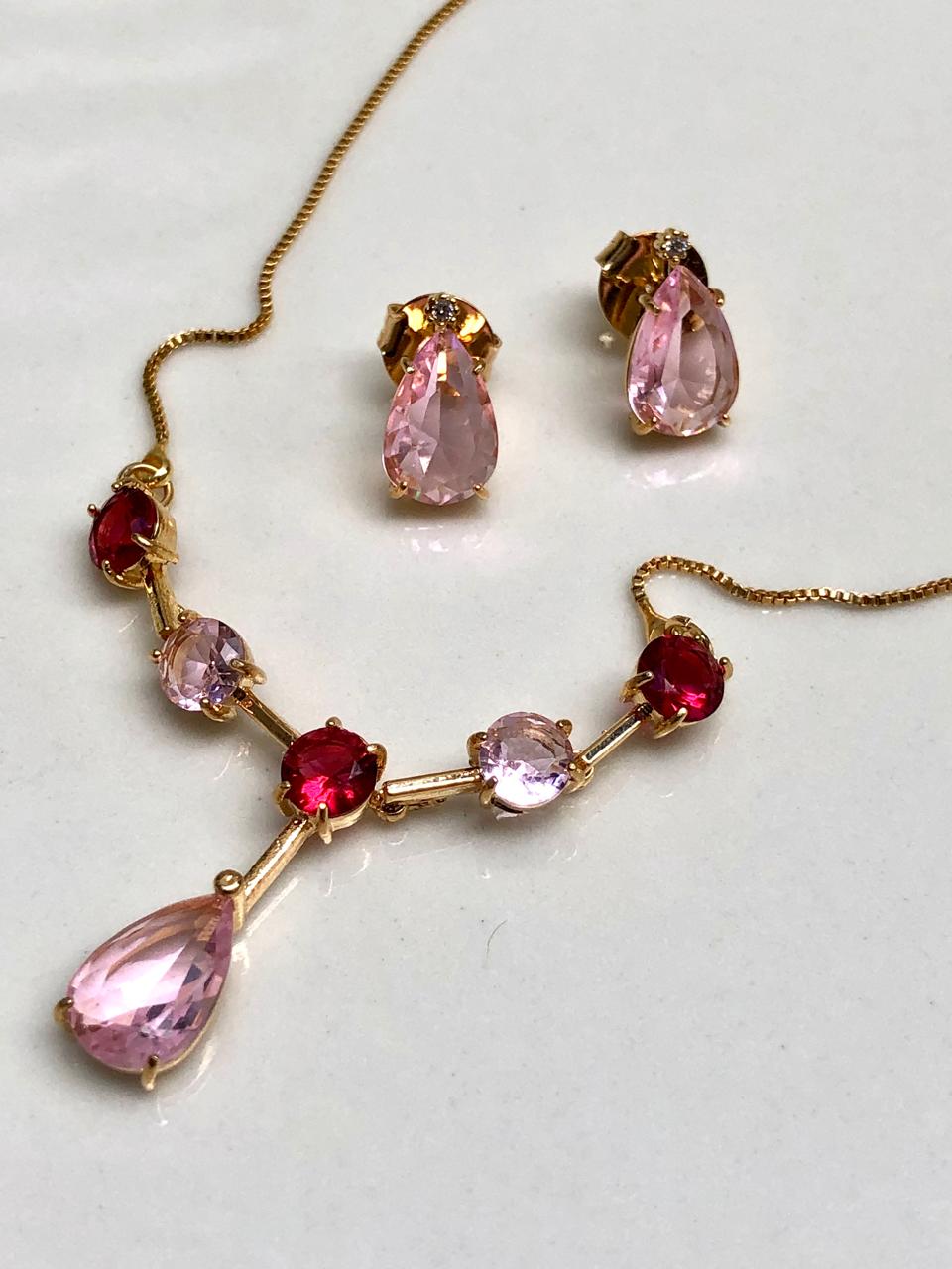 Conjunto Rosa Cristal Rubelita - Imagem 3