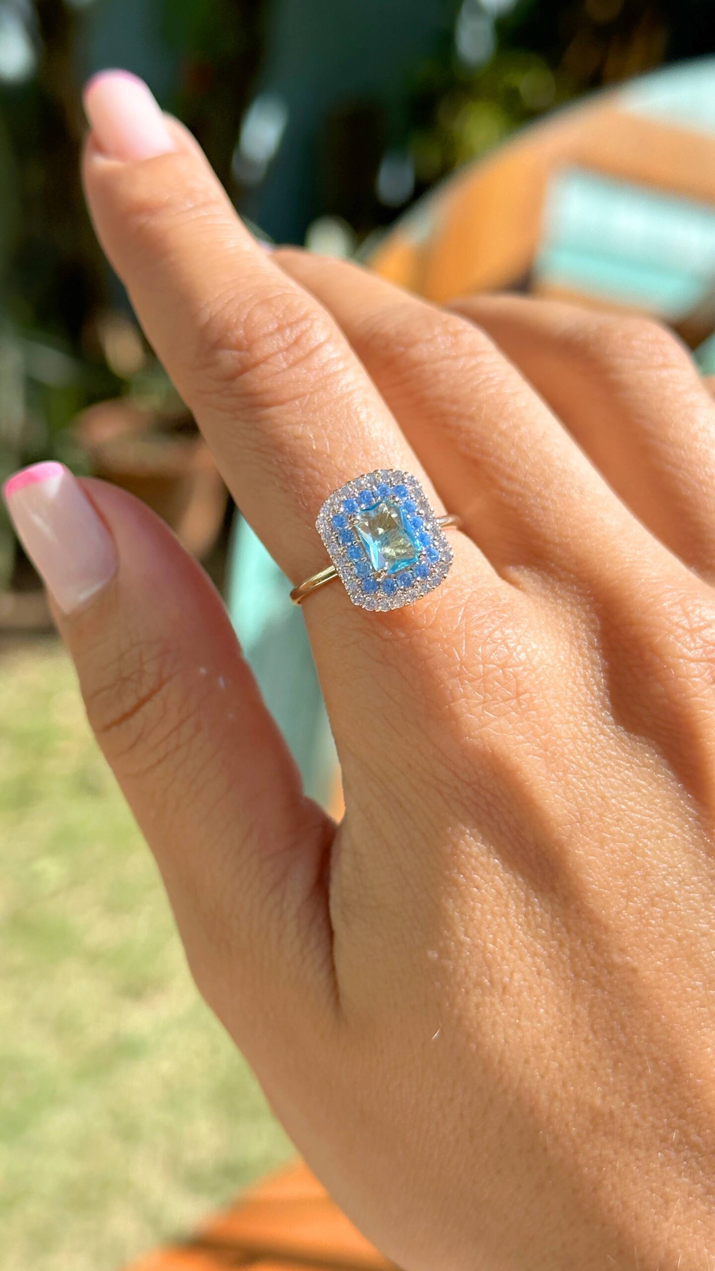 Anél Azul Celeste Tamanho 14 e 16 - Imagem 4