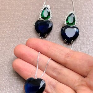 Conjunto Coração de Safira e Esmeralda