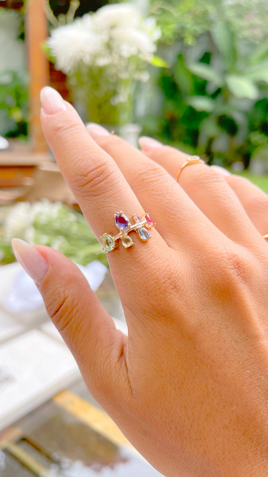 Anél Cristais Coloridos Tamanho Regulável - Imagem 2