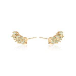 Earcuff Banhado em Ouro Cristal Topazio